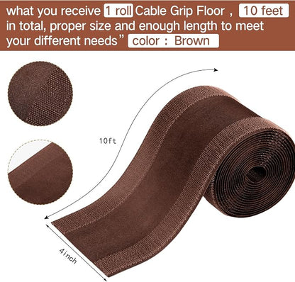 WILLBOND Carpet Cord Cover Cable Protector Floor Cover Cable Protector Management Only for Commercial Office Carpet(9.84 ft,Brown)