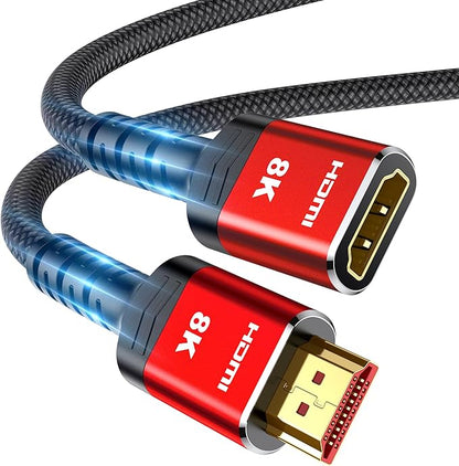Highwings 8K 4K HDMI Extender Cable, Short HDMI Extension Cable 2.1 4K@30Hz/ 60Hz/ 120Hz, Ultra high Speed HDMI Adapter Male to Female Compatible with PS5 Roku Stick Blu Ray Player HDTV Laptop 1FT