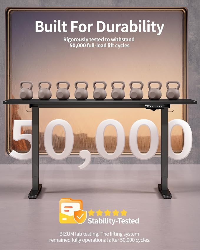 BIZUM Electric Standing Desk 63 x 24 Inch Computer Desk-Gaming Desk Black Home Office Desks Height Adjustable Memory Stand Up Computer Workstation