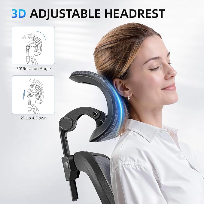 FelixKing Office Chair, Desk Chair with Adjustable Lumbar Support, Ergonomic Computer Chair with High Back and Armrest, Adjustable Height Gaming Chair Home Office Swivel Chair(Dark Gray)