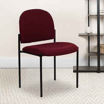 Flash Furniture Tania Comfort Burgundy Fabric Stackable Steel Side Reception Chair