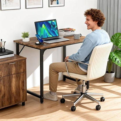 BestOffice Computer Desk,Home Office Desk, Modern Simple Style for Home Office Study Writing (Vintage, 32 Inch)