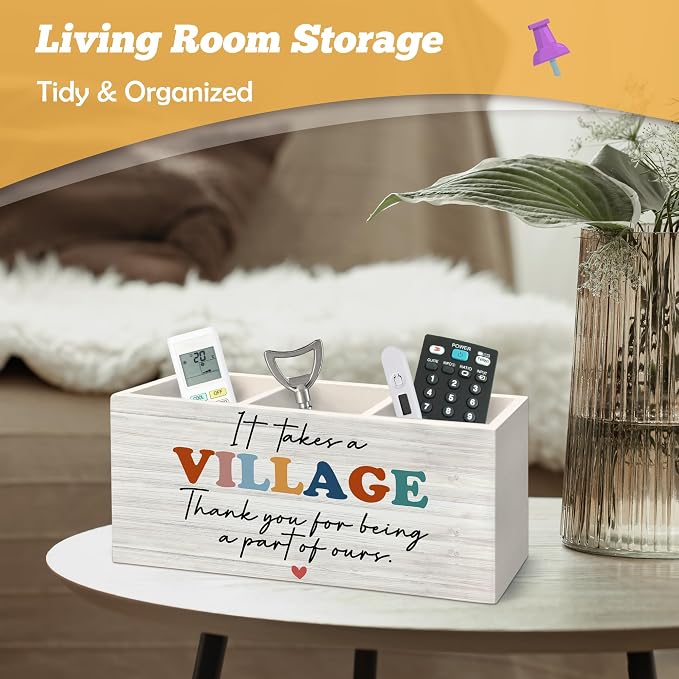Teacher Appreciation Gifts, It Takes a Village Pen Holder Organizer for Desk Accessories, Thank You Gifts for Women Teacher Nurse Coworker Daycare Provider Nanny Babysitter for Tabletop Decor