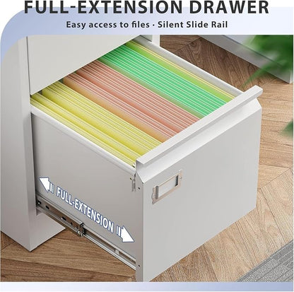 3 Drawer File Cabinet,Metal Filing Cabinets with Lock,18" Deep Office Storage Cabinet for A4/Letter/Legal Size File,Assembly Required