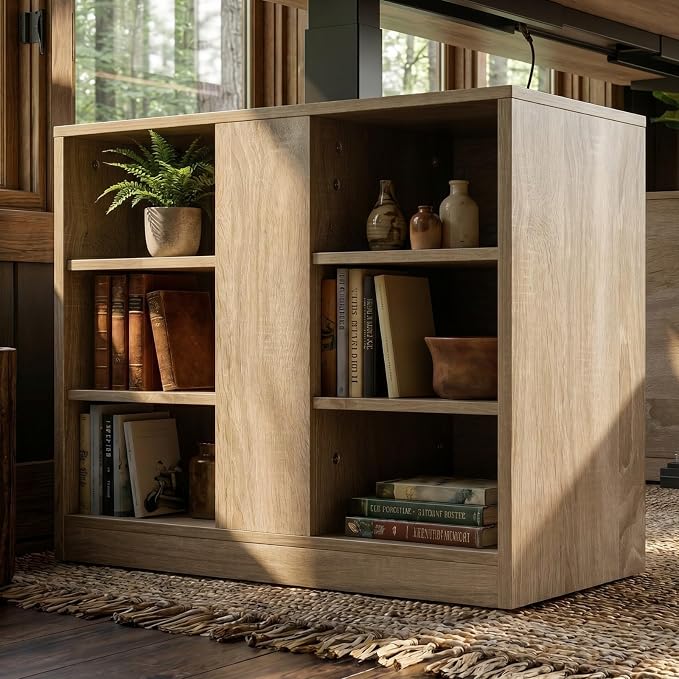 MOUMON 63" Executive Standing Desk with Storage Pedestals and LED Lights, Electric Height Adjustable Desk with Shelves and Built-in Outlets, for Home Office Oak and Black 63"W x 27.6"D x 29.4"-46.9"H