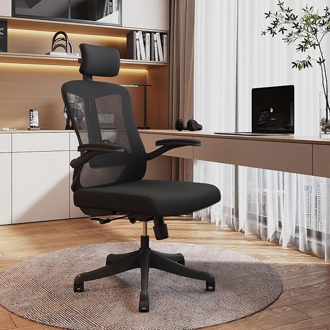 balmstar Office Chair Desk Chair, Ergonomic Mesh Computer Chair with 90-130° Recline & 360° Smooth-Rolling Casters, Adjustable Lumbar Support Task Chair, Comfortable for Women, Teens(A-All Black)