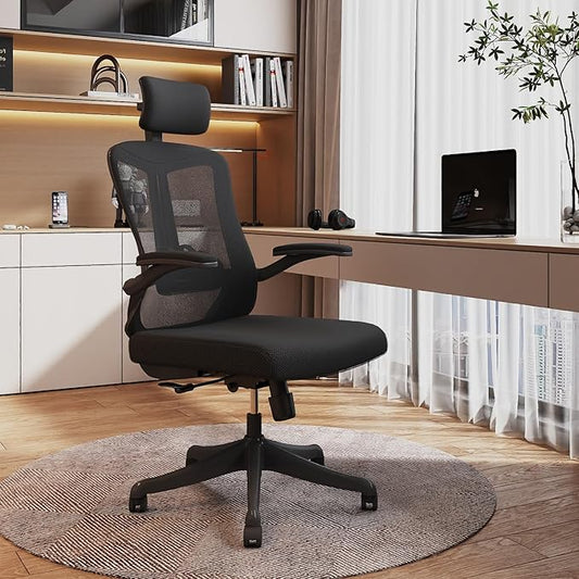balmstar Office Chair Desk Chair, Ergonomic Mesh Computer Chair with 90-130° Recline & 360° Smooth-Rolling Casters, Adjustable Lumbar Support Task Chair, Comfortable for Women, Teens(A-All Black)