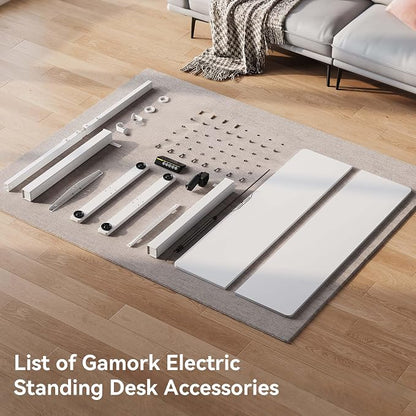 Electric Standing Desk,48x24 Inches Adjustable Height Stand up Desk, Sit Stand Home Office Desk with Splice Board, 3 Preset Heights,Equipped with Hooks,Ergonomic Computer Desk Workstation，White