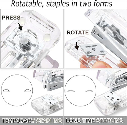 KAAKOW Silver Desk Organizers and Accessories Office Supplies Set Stapler, Pen Holder, Phone Holder, Scissors, Pen, Ruler, 30 Paper Clips, 22 Binder Clip, 20 Tacks and 1000pcs Staples