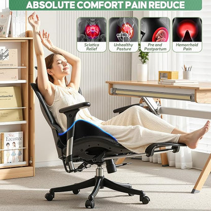 Benazcap Memory Foam Seat Cushion, Ergonomic Office Chair Pressure Relief | Premium memory foam cushion with breathable cover, ergonomic design for office chairs, cars, wheelchairs.