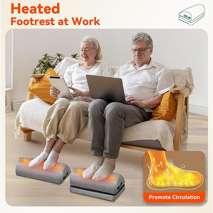 Snailax Heated Foot Rest Under Desk at Work, FSA Eligble Desk Foot Stool with Heat & Vibration Massage, Foot Warmer Feet Heater for Office Chair, Gaming Home Use, Gifts for Women, Men