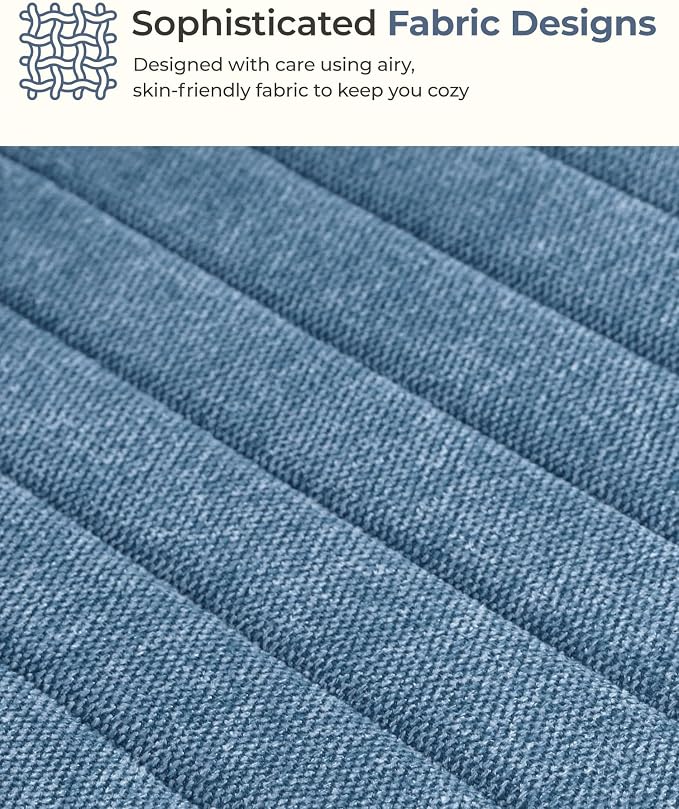 NEO Chair Criss Cross Chair No Wheels, Armless Cross Legged Office Desk Chair, Vanity Makeup Fabric Computer Comfy Adjustable Swivel Ergonomic Living Bedroom for Home Office (Fabric Blue)