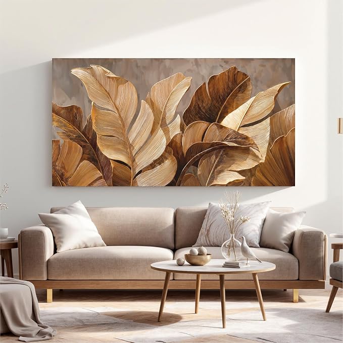 Canvas Wall Art Decor Oversized Wall Art Pictures for Living Room Large Botanical Wall Art paintings Artwork for Wall Decor Brown Modern Wall Art Decor Artwork for Bedroom Office 39" X 78" Wall Decor