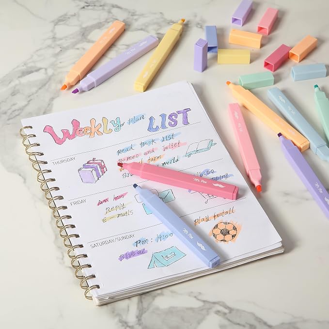 Mr. Pen- Aesthetic Bible Highlighters No Bleed Through, 10 Pack | Assorted Colors, Cute Highlighter for Journaling Supplies and School Accessories, Bible Highlighters and Pens No Bleed