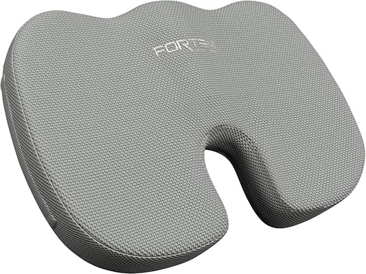 FORTEM Seat Cushion, Office Chair Cushion, Memory Foam Car Seat Cushions, Sciatica Coccyx Tailbone Pain Relief, Chair Cushions for Back Support, Sitting Pad for Gaming, Washable Cover, Non Slip, XL