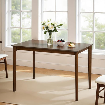 Small Dining Table, 43 Inch Rectangular Solid Wood Kitchen Table for Small Space, Easy Assembly, Dining Room Table for Home, Apartment, Office, Oak