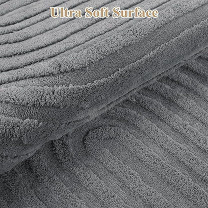 Pauwer 8x10 Washable Area Rugs for Living Room Modern Grey Solid Color Soft Fluffy Rugs for Bedroom Non Slip Boho Accent Indoor Mat Floor Carpet Cover for Kids Room Dining Room Kitchen Office