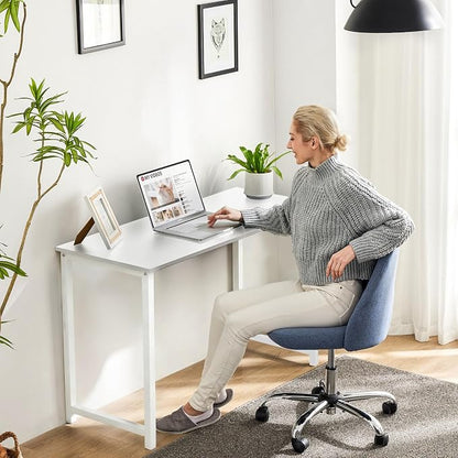 Sweetcrispy Computer Desk 31 Inch Home Office Desks for Small Spaces, Gaming Writing Study Work Table with Storage Bag and Headphone Hook for Bedroom, White