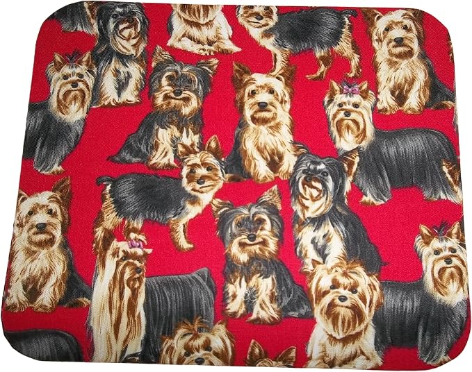 Mouse Pad Yorkie Yorkshire Dogs Handmade Gift Office Decor Desk Accessory Rectangle Mousepad Computer Mouse Pad Mat with Cotton Material and Non-Slip Rubber Base