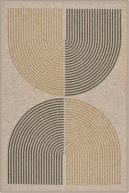 Lahome Enfys Rainbow Easy Jute Rug, 2x3 Entryway Rug Indoor Outdoor Front Door Mat, Farmhouse Neutral Non Slip Non Shedding Washable Kitchen Mats for Floor Foyer