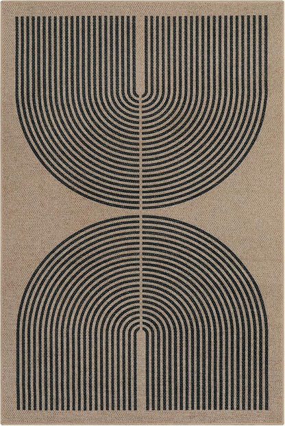Lahome Modern Rainbow Easy Jute 6x9 Rug, Large Living Room Carpet Washable Outdoor Patio Dining Room Rug, Non Slip Indoor Outdoor Carpet for Backyard Deck Office Decor