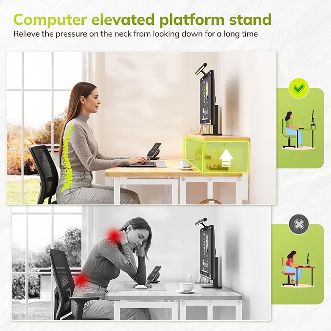 DurayLoly Folding Table with RGB Light for Small Space, 31.5" Folding Computer Desk for Space Saving Sofa Table for Couch, Home Work Office Desk with Monitor Stand, Easy to Fold with Hooks, Oak