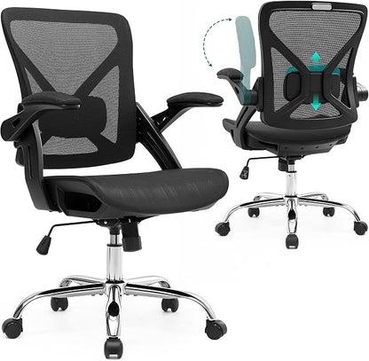 Ergonomic Office Chair, Comfy Computer Desk Chair with Adjustable Lumbar Support,Tilt Function, Comfy Wide Seat, Swivel Executive Computer Desk Chairs for Company and Home