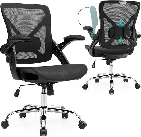 Ergonomic Office Chair, Comfy Computer Desk Chair with Adjustable Lumbar Support,Tilt Function, Comfy Wide Seat, Swivel Executive Computer Desk Chairs for Company and Home
