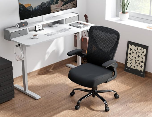 Ergonomic Office Chair - X-Shaped Computer Desk Chairs Comfy, Mesh High-Back Gaming Chair with Adjustable Lumbar Support, Executive Task Chair for Adults, Comfortable for Long Hours, Black, Pack of 3