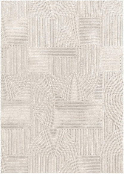 Pauwer 5x7 Washable Area Rugs for Living Room Modern Beige Solid Color Soft Fluffy Rugs for Bedroom Non Slip Boho Accent Indoor Mat Floor Carpet Cover for Kids Room Dining Room Kitchen Office