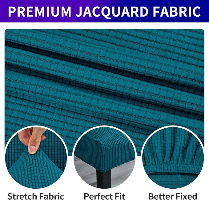 Stretch Chair Covers for Dining Room Set of 4, Removable Washable Dining Room Chair Covers, Dining Chair Slipcovers Seat Protector, Great for Home Decor and Banquet Upholstery (Teal, 4 Pack)