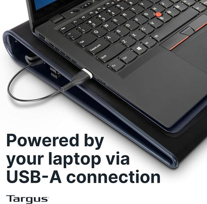 Targus 17 Inch Dual Fan Lap Chill Mat - Soft Neoprene Laptop Cooling Pad for Heat Protection, Fits Most 17" Laptops and Smaller - USB-A Connected Dual Fans for Heat Dispersion (AWE55US)