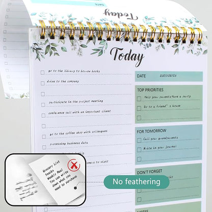 To Do List Notepad - Undate To Do List Planner for Work with 52 Sheets, 6.5" x 9.8" Checklist Productivity Organizer with Hourly Schedule for Task Management-Verdant