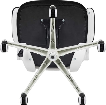 Flash Furniture Kelista Office Chair, Ergonomic, Mid-Back, White Frame, Black Mesh with Swivel