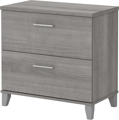 Bush Home 2 Drawer Lateral File Cabinet, Letter and Legal-Size Document Storage for Home or Professional Office, Somerset Collection, Platinum Gray