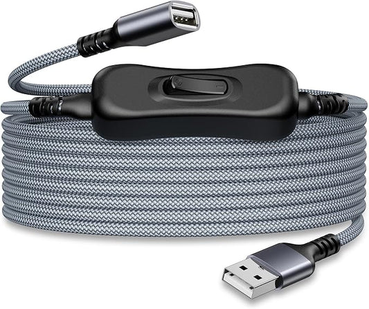 Itramax USB On Off Switch Cable,USB Extension Cable Support Data and Power 3.3FT/1M,Inline Power Switch,Male to Female with Toggle Switch for LED Lamp,LED Light Strips,Driving Recorder