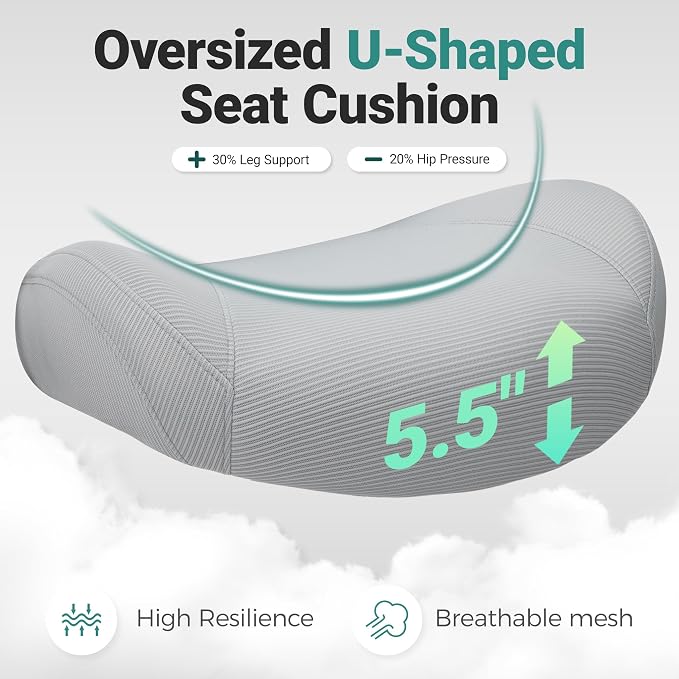 Big and Tall Home Office Desk Chair 400lb Capacity for Heavy People, Ergonomic Wide Mesh Desk Chair with Stepless Recline & Lock, 5.5" Thick Cushion, High Back, Adjustable Height & Armrests