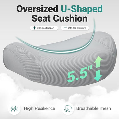 Big and Tall Home Office Desk Chair 400lb Capacity for Heavy People, Ergonomic Wide Mesh Desk Chair with Stepless Recline & Lock, 5.5" Thick Cushion, High Back, Adjustable Height & Armrests