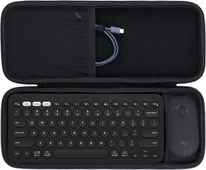 Lebakort Hard Carry Case Compatible with Logitech Pebble Keys 2 Combo K380s K380 Keyboard + M350 Pebble Mouse Combo (Black Case)