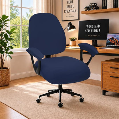 DIVA EN CAMINO DEC Stretchable Split Office Chair Seat Covers - Stretch Computer Chair Slipcover - Washable Rotating Backrest Coverings & Cushion Protectors & Armrest Covers for Dogs, Cats, Pets