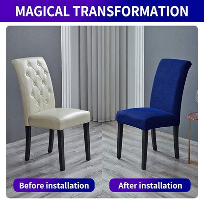 Stretch Chair Covers for Dining Room Set of 2, Removable Washable Dining Room Chair Covers, Dining Chair Slipcovers Seat Protector, Great for Home Decor and Banquet (Classic Blue, 2 Pack)