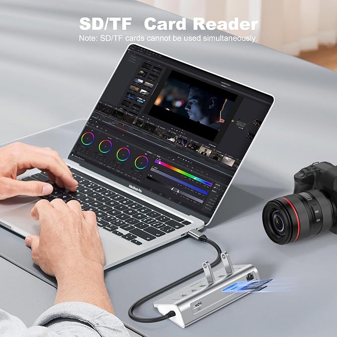 intpw 10-in-1 USB C Hub with Ethernet, 4K@60Hz HDMI, 10Gbps USB-C/USB-A, PD 100W, SD/TF, P9R PRO Docking Station for MacBook Pro/Air M1-M5, iPhone 17/16/15, iPad Pro, Windows