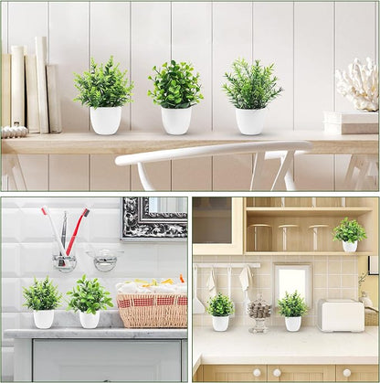 Der Rose 4 Pack Faux Plants Indoor Small Fake Plants for Bathroom Decor | Fluffy Pretty look for shelves desktops windowsills offices decor, fade-resistant and safe for pets (no soil or pollen)