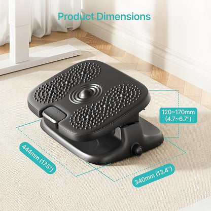PEGZONE Under Desk Footrest, Adjustable Foot Rest with Height and Degree Angle,Ergonomic Desk Foot Rest with Massage Texture, Plastic Foot and Leg Rest for Home & Office