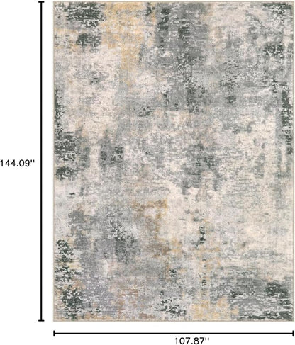 Lahome Modern Abstract 9x12 Area Rugs for Living Room, Washable Living Room Rug for Bedroom Low Pile Non Slip, Grey Soft Indoor Accent Carpet for Dining Room Table Apartment