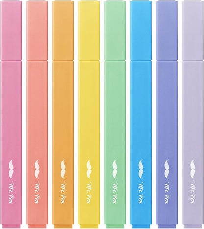 Mr. Pen- Aesthetic Highlighters No Bleed, 8 Pack, Assorted Colors | Chisel Tip, Cute Highlighters Assorted Colors for Journaling, Highlighting, Underlining, Fast Dry, Back to School Supplies