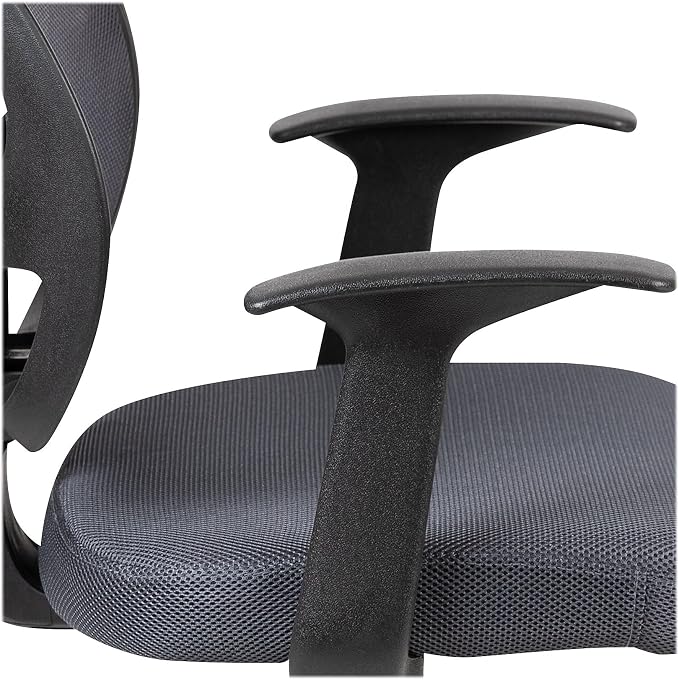 Flash Furniture Flash Fundamentals Mid-Back Gray Mesh Swivel Ergonomic Task Office Chair with Arms
