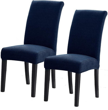 Stretch Chair Covers for Dining Room Set of 2, Removable Washable Dining Room Chair Covers, Dining Chair Slipcovers Seat Protector, Great for Home and Banquet Decor (Navy, 2 Pack)