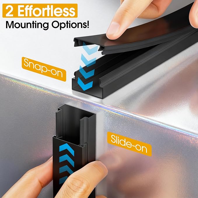 212.6in Cord Covers for 2-3 Wires on Wall, TV Cord Hider Wall, Easier Set-up Wire Hider Wire Covers for Cords on Wall, Paintable Cable Hider Raceway,Self-Adhesive Cable Cover, W0.95 H0.55in, Black