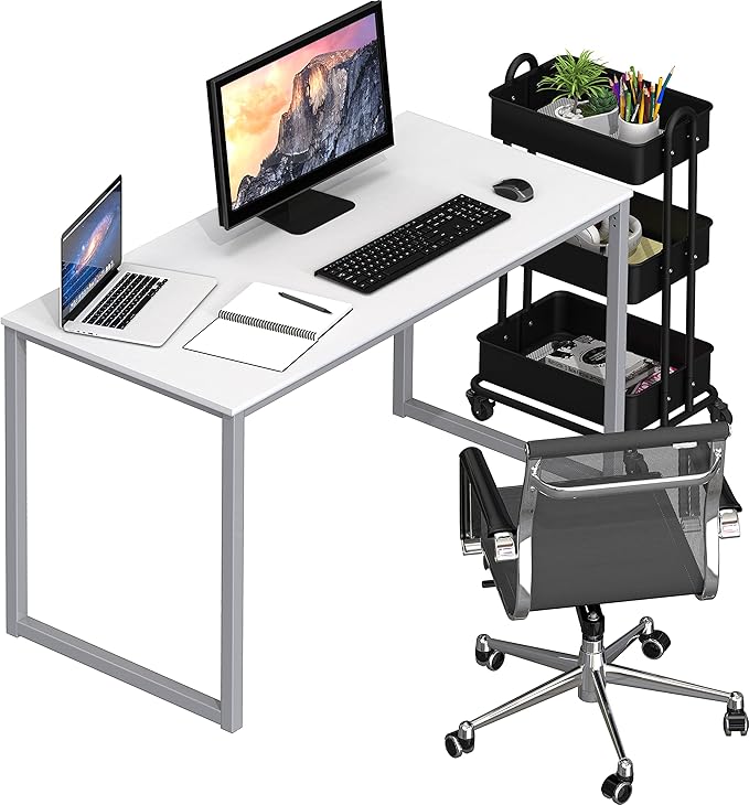 SHW Mission 40-Inch Home Office Computer Desk, White